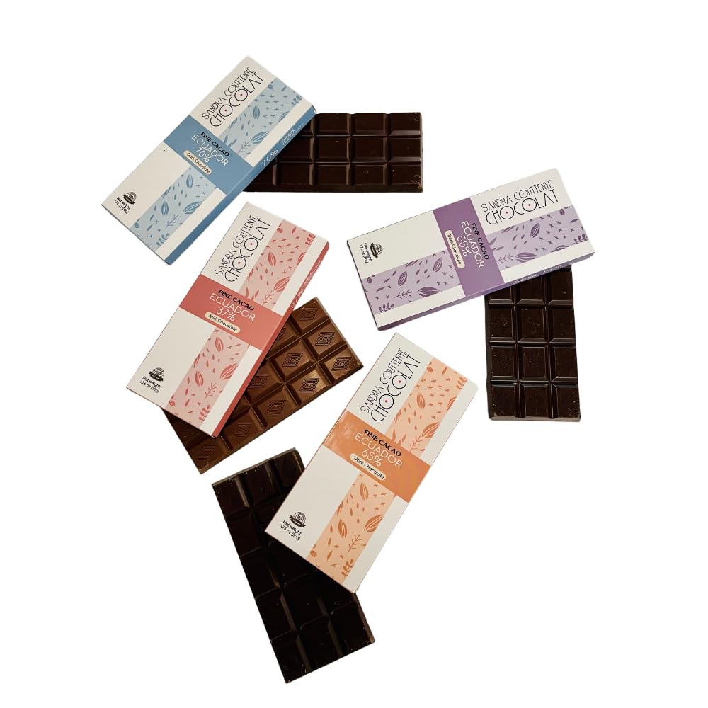 Sandra Couttenye Chocolat Fine Cacao Chocolate, Pack of 4, 1.76 oz Each, Mix Chocolate