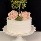 yaxwhty Cake Topper - Happy Birthday in Heaven, Gold Glitter, In Loving Memory, Perfect for Celebrations and Anniversaries