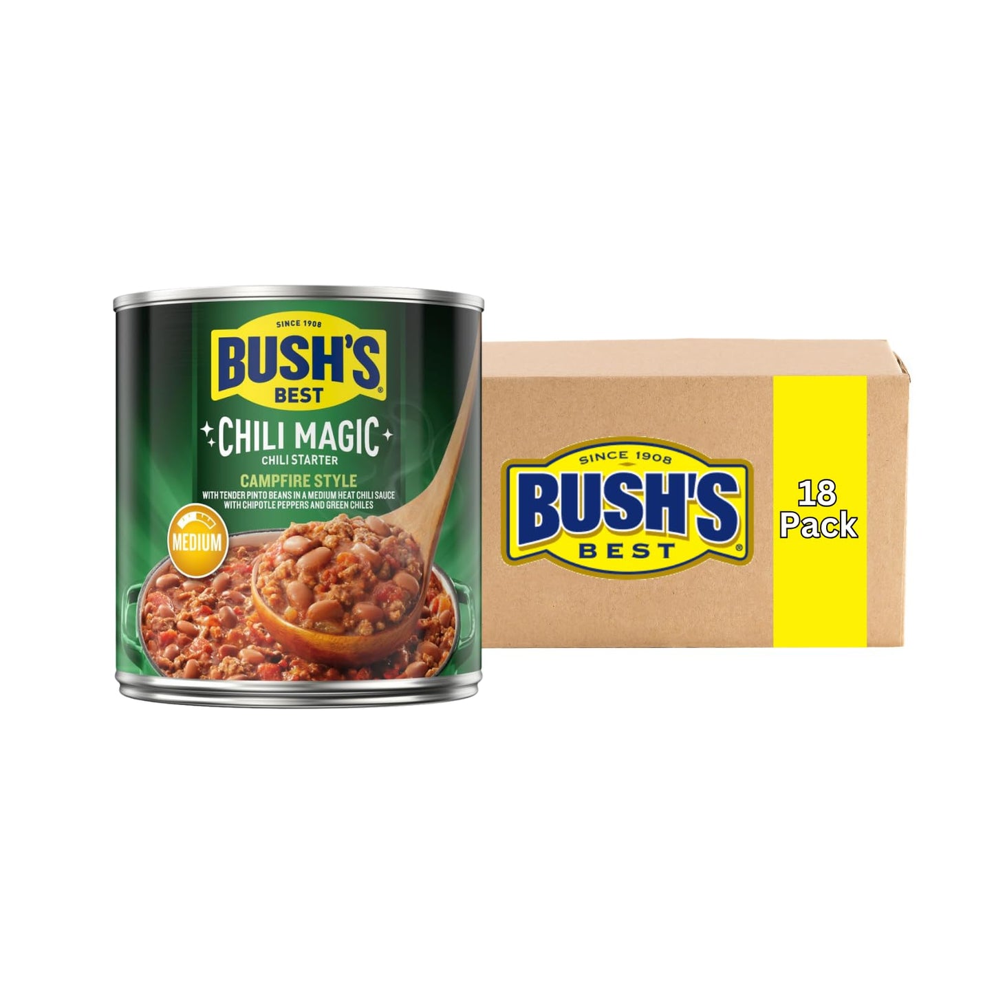 Bush's Best, Chili Starter - Campfire Style, 15.5 Oz (Pack of 18)