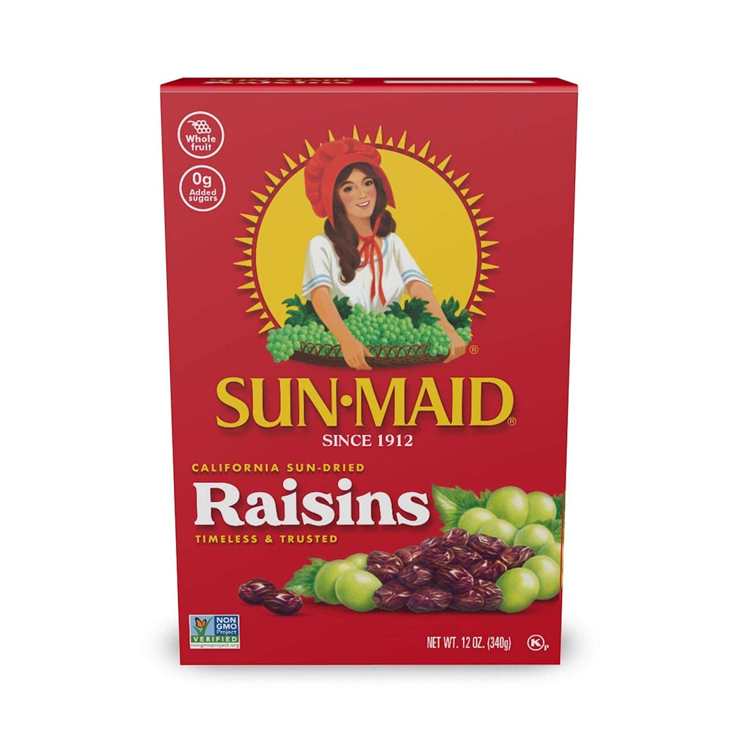 Sun-Maid California Sun-Dried Raisins - (12 Pack) 12 oz Sharing-Size Box - Dried Fruit Snack for Lunches, Snacks, and Natural Sw