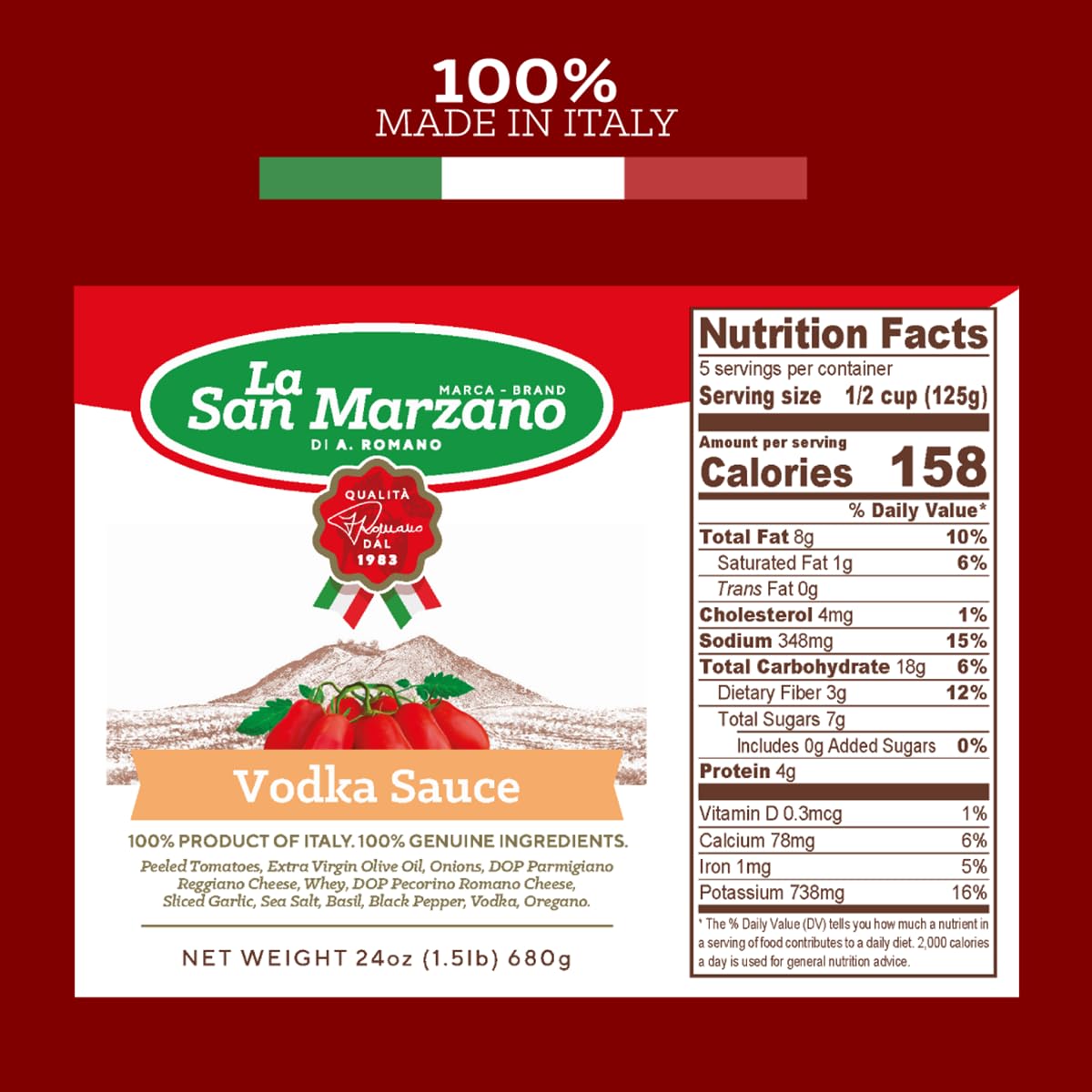 La San Marzano spirit-inspired flavor Sauce, All Natural, Non-GMO, Gluten Free, 24 oz (Pack of 3)