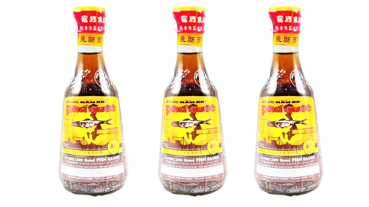 3 Packs - Phu Quoc Flying Lion Fish Sauce - Nuoc Mam Phu Quoc Su Tu Bay - 300ml