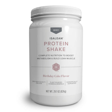 Isagenix IsaLean Protein Shake - Meal Replacement - 24 Vitamins & Minerals - 29.1 oz Canister - Birthday Cake Flavor