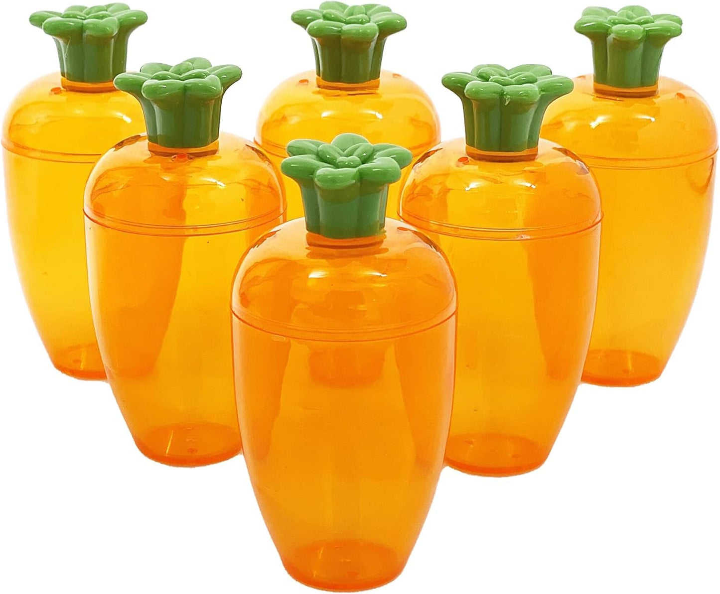 The Dreidel Company Fillable Easter Carrots, 5.5 Plastic Containers, 24-Pack, Bright Orange