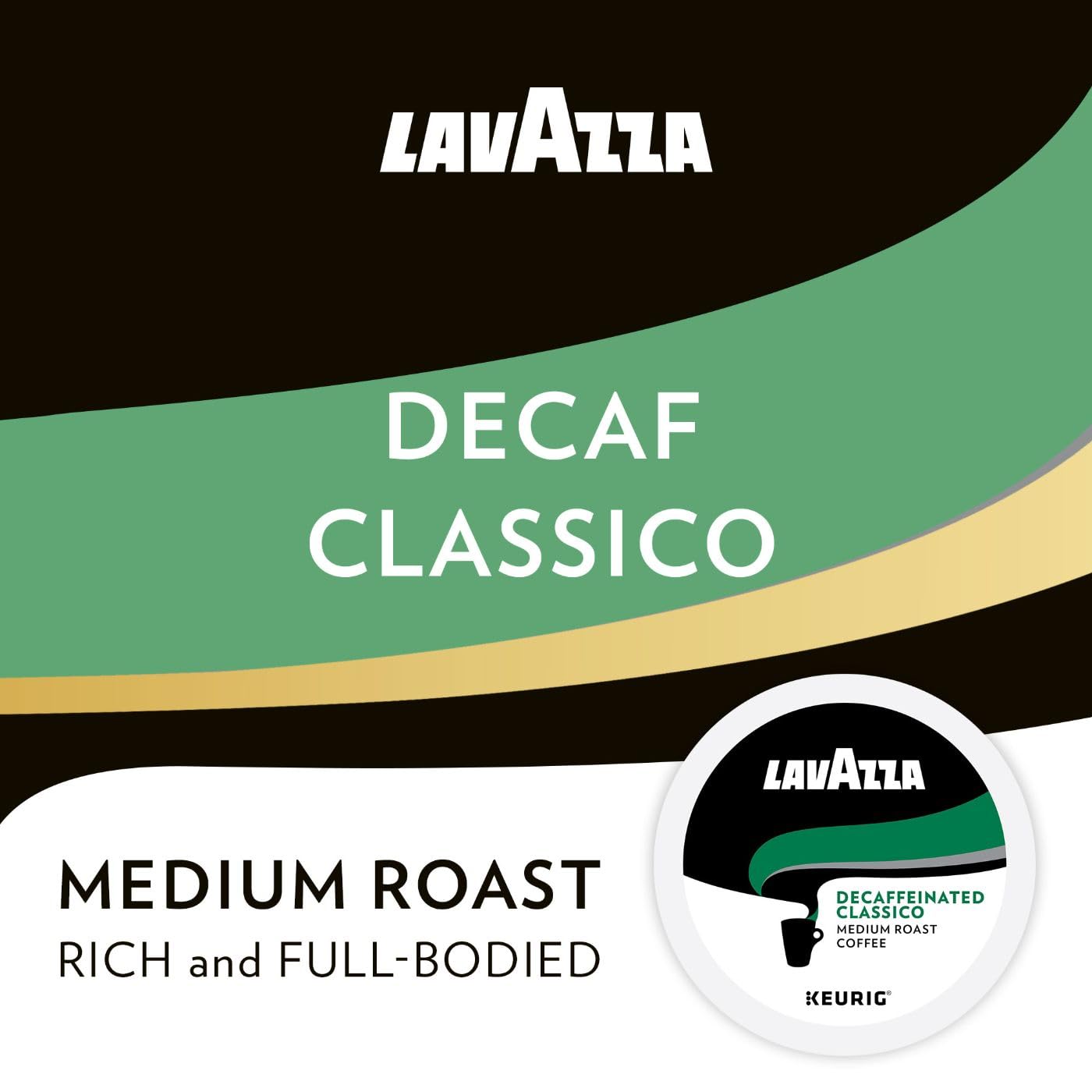 Lavazza Decaffeinated Classico Single-Serve Coffee K-Cups For Keurig Brewer, 10 Count Boxes (Pack Of 6)