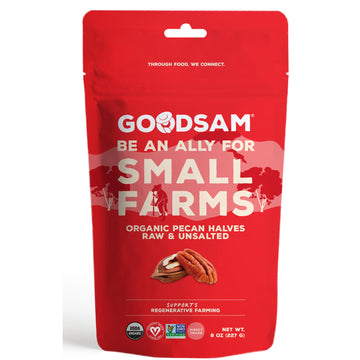 GoodSAM Organic Raw Pecan Halves 8 oz Each  Gluten-Free  Sourced from Mexico  Regenerative Farming  Ideal for Vegan and Keto Diets  Direct Trade