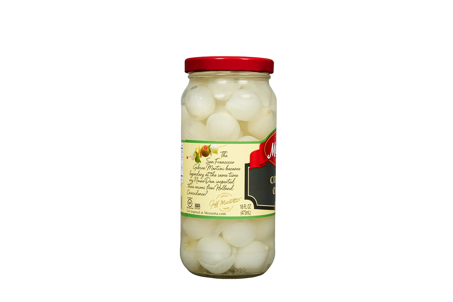 Mezzetta Cocktail Onions - Perfect Pickled Onions For Martinis & Antipasto - Tender & Flavorful - Includes Distilled Vinegar & Sea Salt - Ideal For Grilled Fish & More - 16 Oz Jar - Pack Of 6