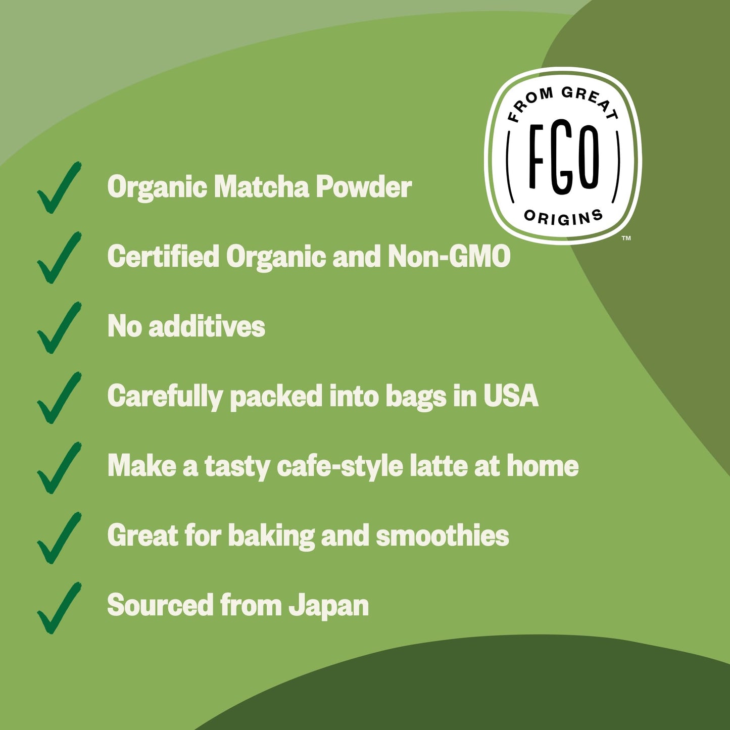 Fgo Organic Matcha Green Tea Powder, Japanese Culinary Grade, Resealable Kraft Bag, 16Oz, Packaging May Vary (Pack Of 1)