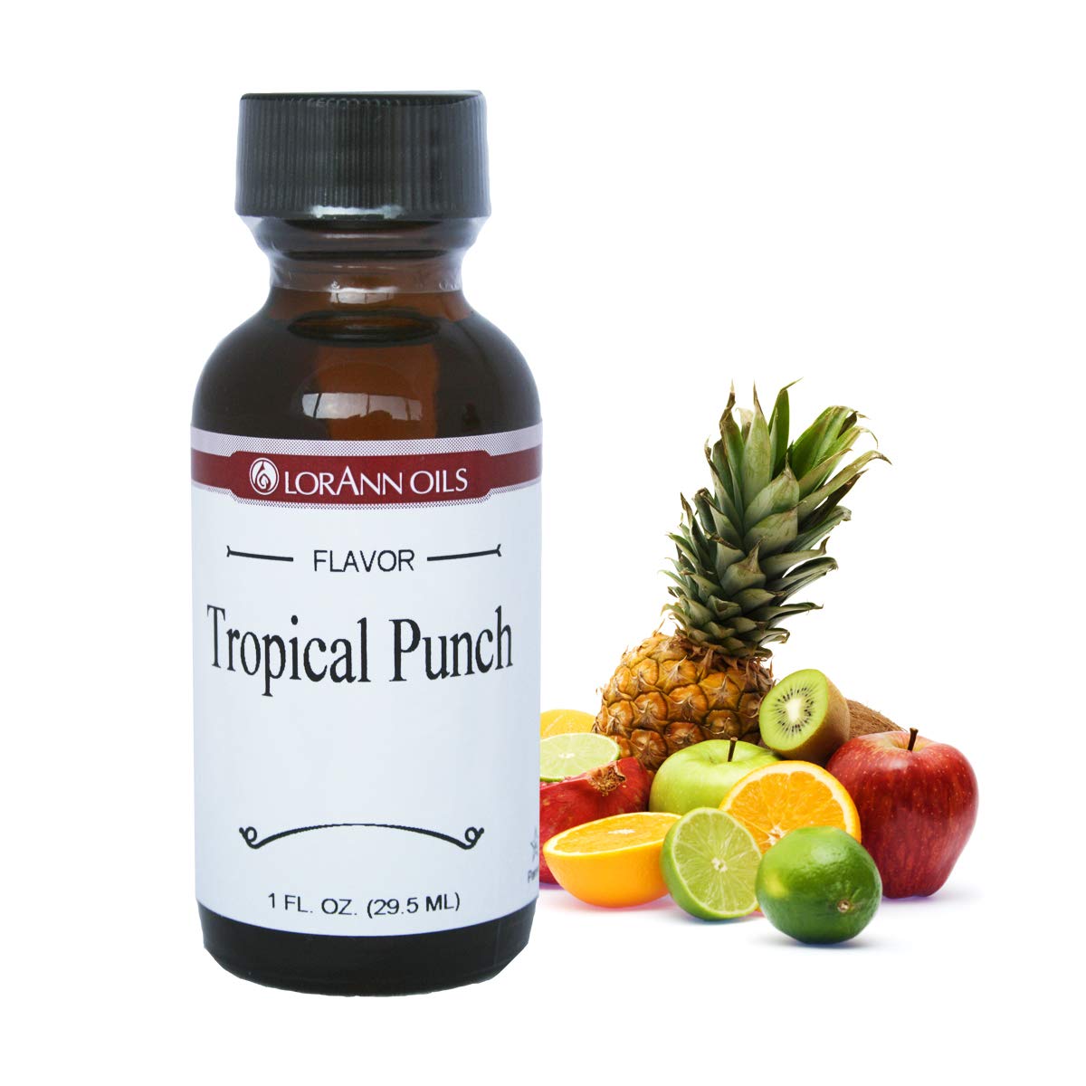 LorAnn Oils Super Strength Flavoring, Tropical Punch, 1 Fl Oz, Model 0500-0506, Bold Natural Flavors for Candy Making and Baking