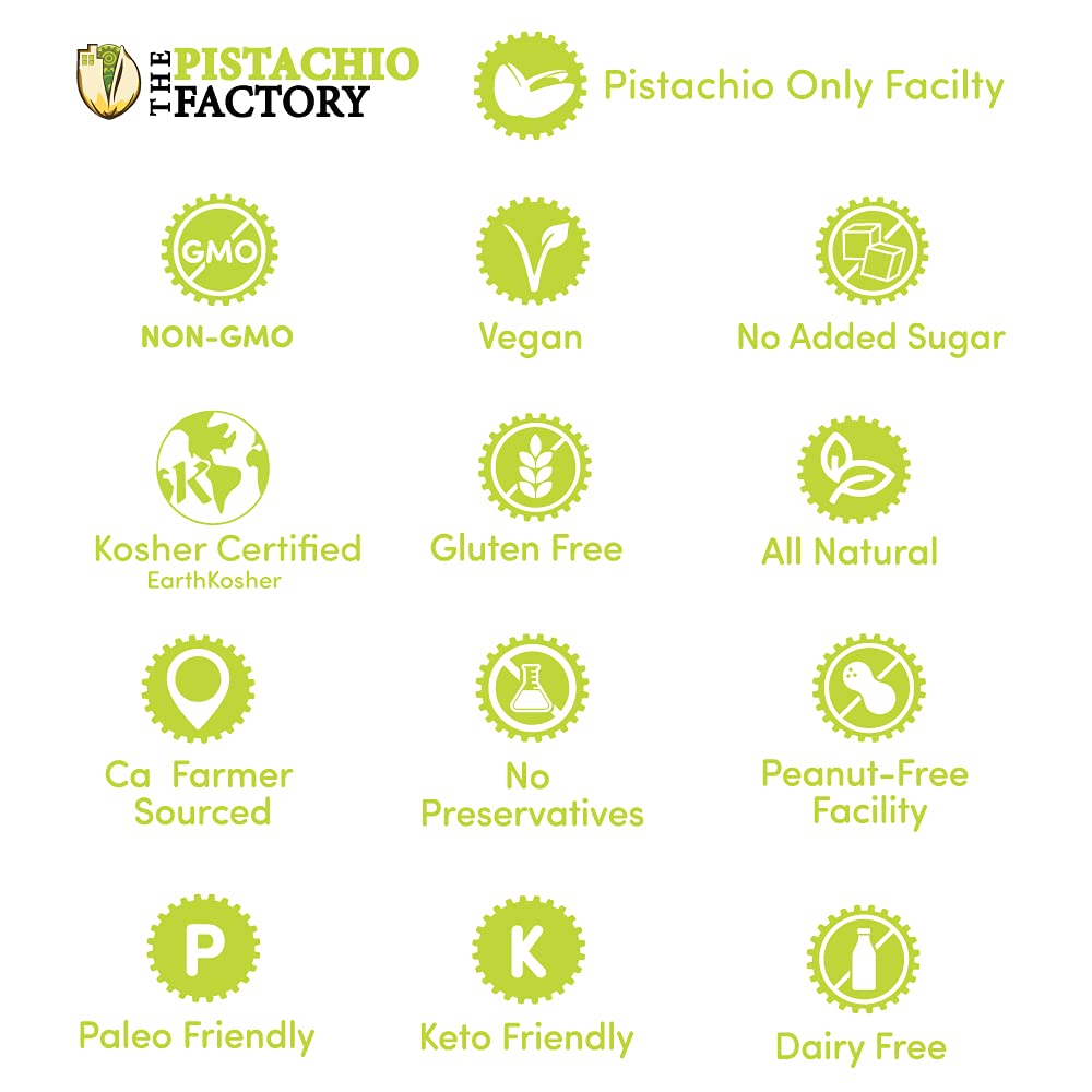 The Pistachio Factory Raw Unsalted Pistachio Butter, Vegan, Kosher, 8 Ounce