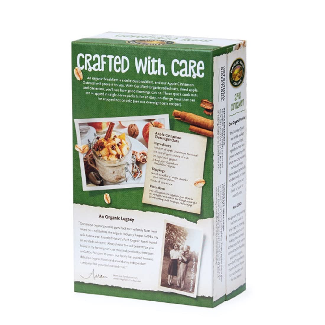 Natures Path Organic Apple Cinnamon Instant Oatmeal, 14 oz (Pack of 1), Non-GMO