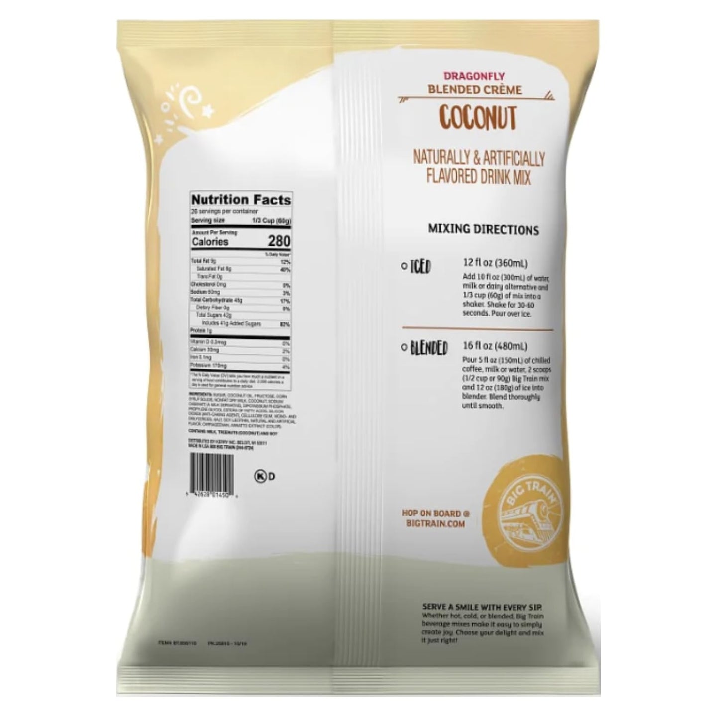 Big Train Dragonfly Coconut Blended Crme Beverage Mix, 3.5 Pound (Pack of 1)