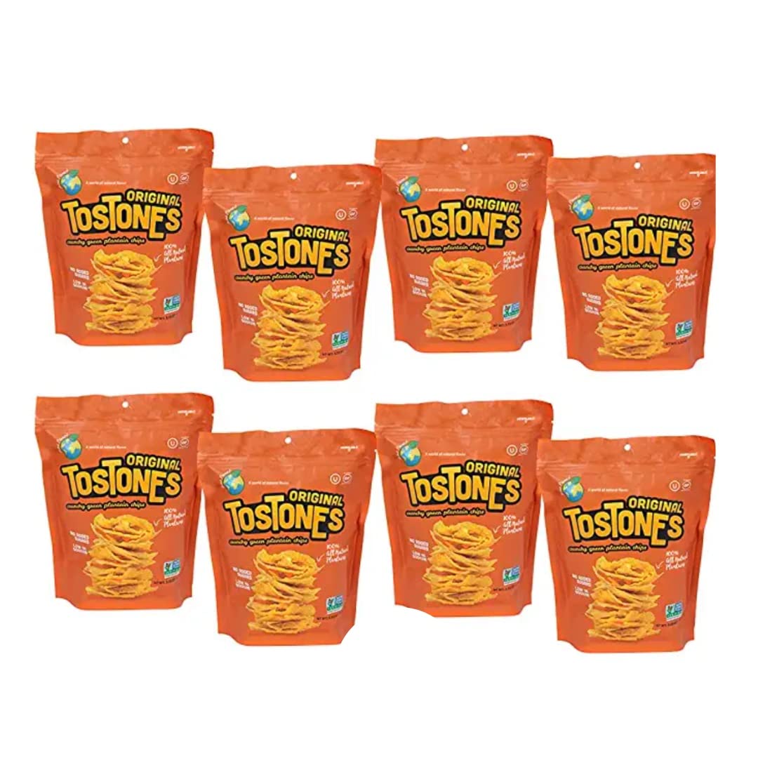 Prime Planet Tostones Green Plantains Crunchy Chips, 3.53 Oz per Unit, ORIGINAL Flavored, 8 Pack