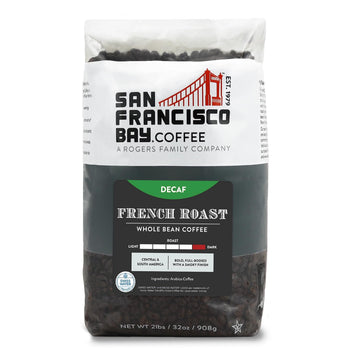 San Francisco Bay Whole Bean Coffee - Decaf French Roast (2Lb Bag), Dark Roast, Swiss Water Processed