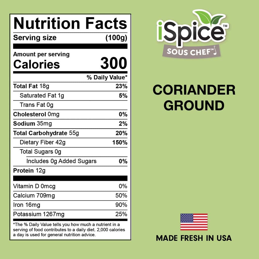 Ispice Enhanced Ground Coriander Seed Powder | Pure And Fresh |Essential Kitchen Herbs |4.7Oz (134G)