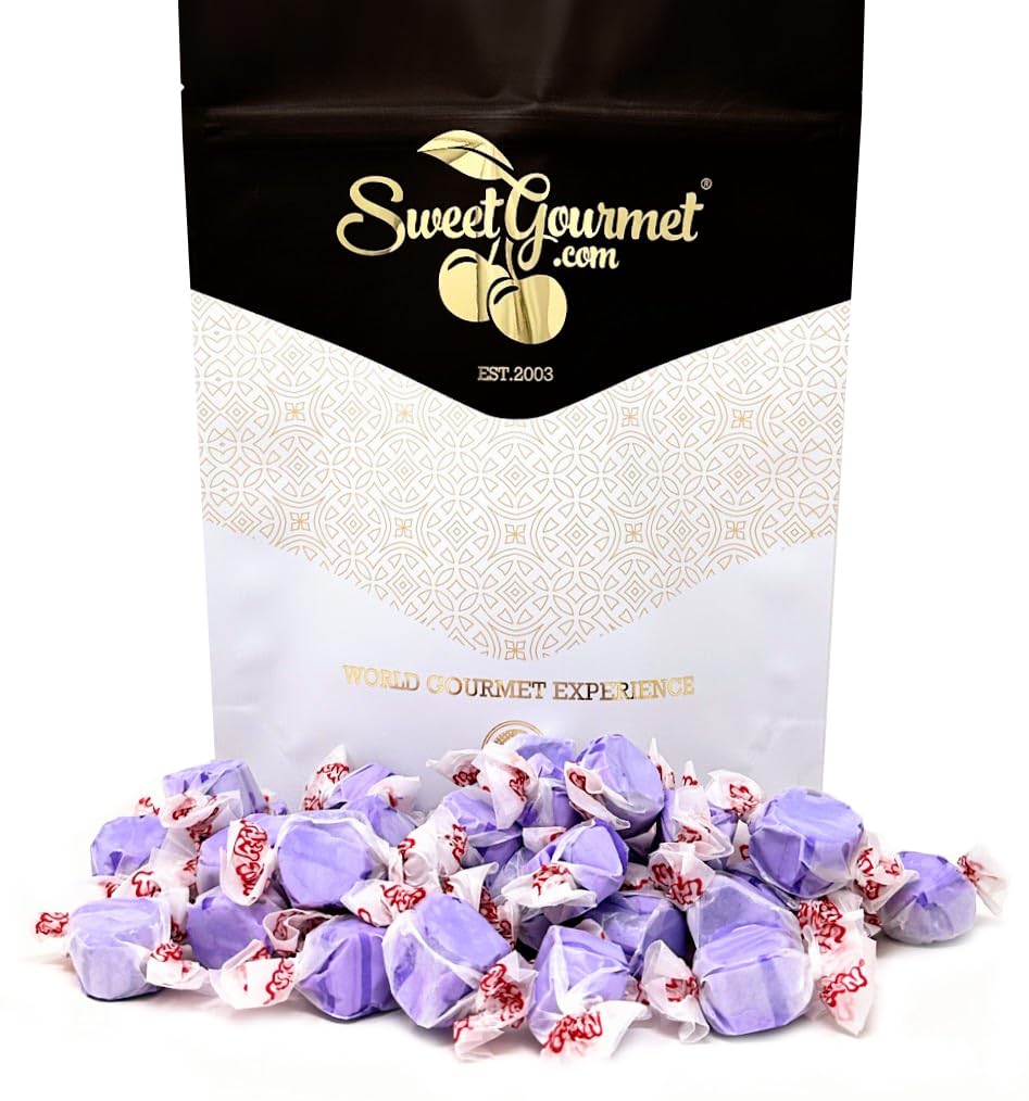 Sweetgourmet Grape Salt Water Taffy Bulk Candy | 1 Pound