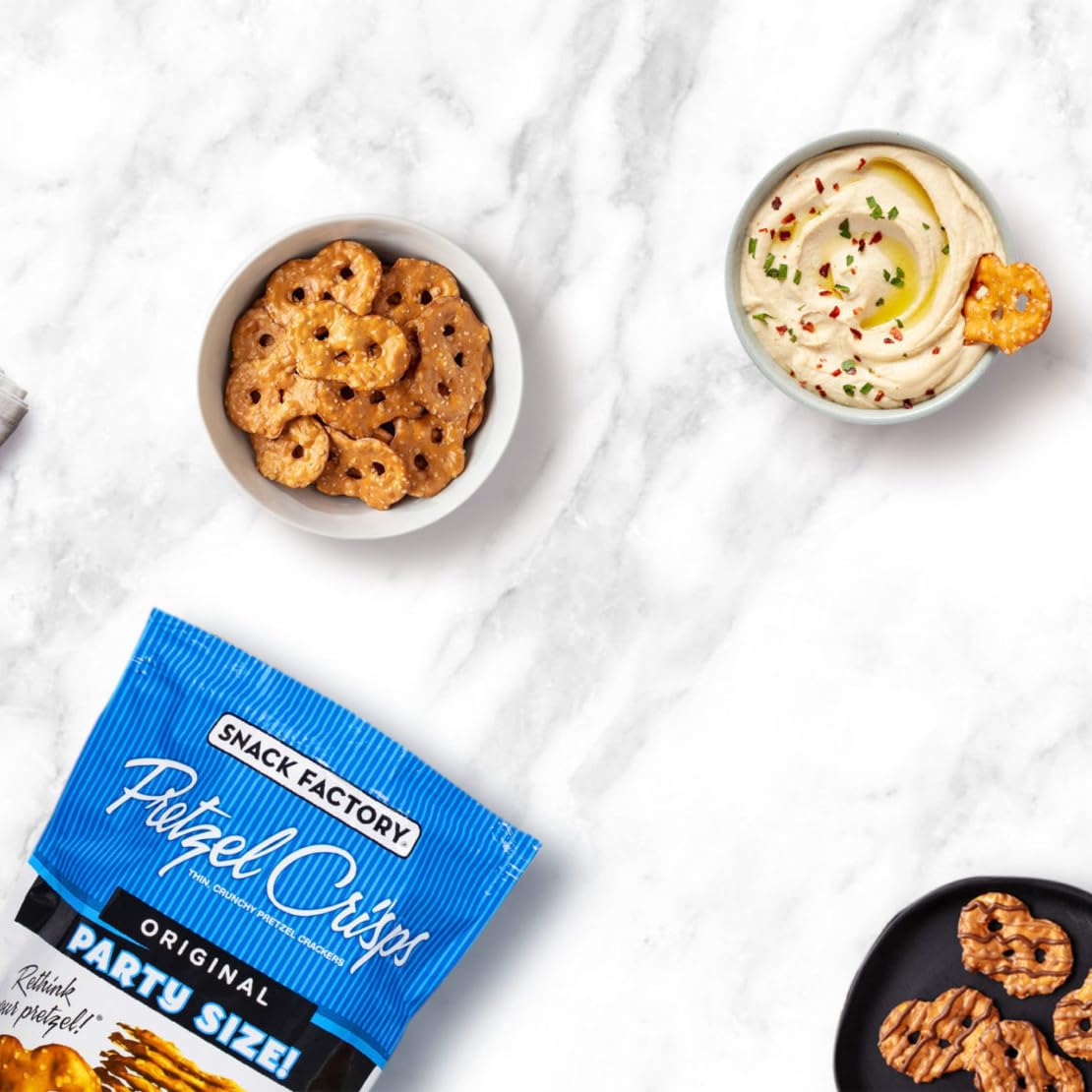 Pretzel Crisps Variety Pack - Bulk Assortment Snack Factory - Care Package Gift Box (24 Count)