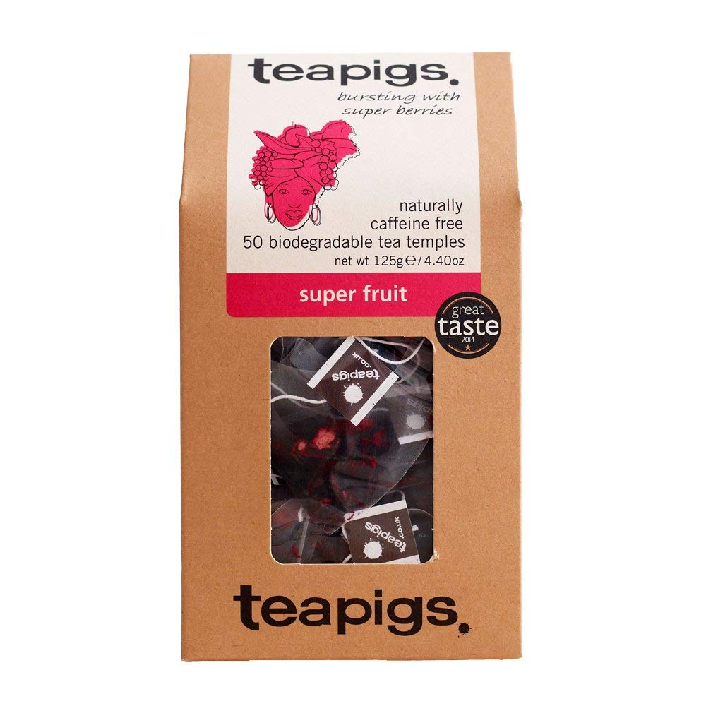 Teapigs Super Fruit Tea Bags, Caffeine-Free, 50 Count (Pack of 1), Natural Ingredients, Model 5416