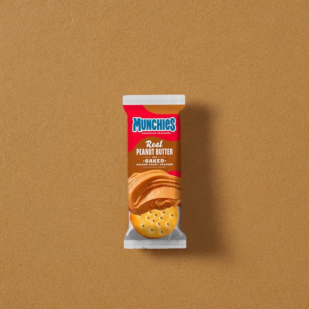 Munchies Peanut Butter on Cheese Crackers, 1.42 Ounce, Cheese Crackers, Peanut Butter Crackers, Snack Crackers, Cheese Crackers
