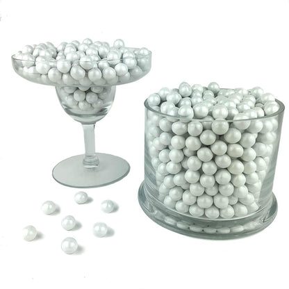 Color It Candy Shimmer White Sixlets 2 Lb Bag - Perfect For Table Centerpieces, Weddings, Birthdays, Candy Buffets, & Party Favo