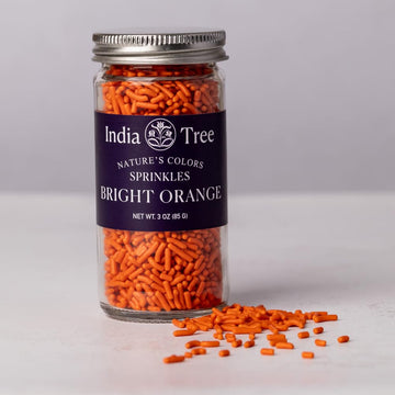 India Tree Nature's Colors Bright Orange Sprinkles 3 oz | Natural, Vegan, Non-GMO, Top 9 Allergen-Free