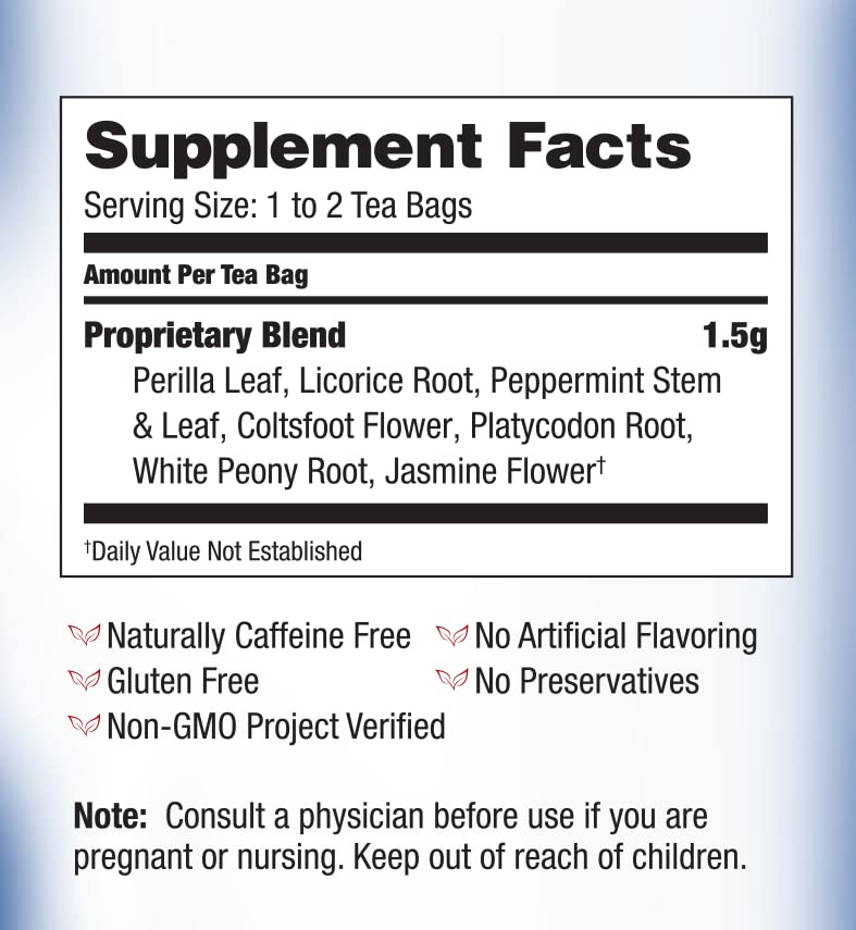 Bravo Tea Lung Soother Caffeine Free 20 Tea Bags