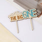 PEUTIER Wave Surfing Wooden Cake Topper, 18x15cm, Blue, Model 13085, 1st Birthday Party Decorations