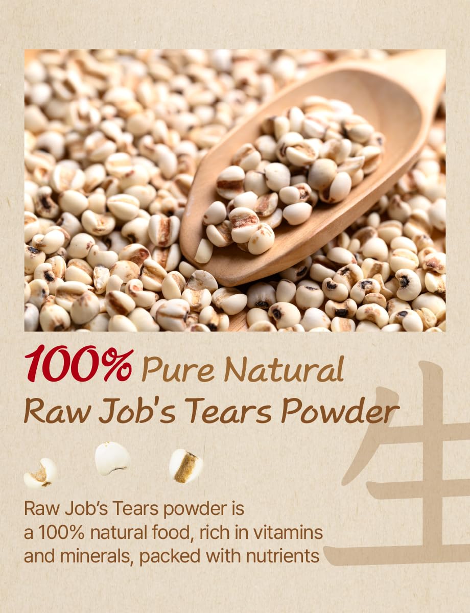 NICE WITCHS Korean Raw Jobs Tears Powder 6oz / 170g - 100% Pure Natural powder, Raw Adlay ?????