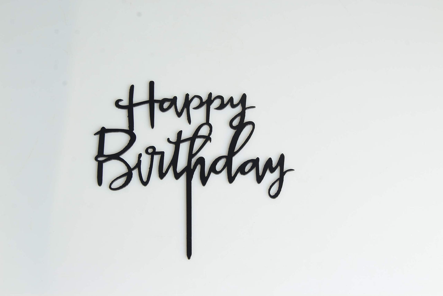 Happy Birthday Cake Topper. Cake Party Decorations, Acrylic Black Birthday Cake Topper