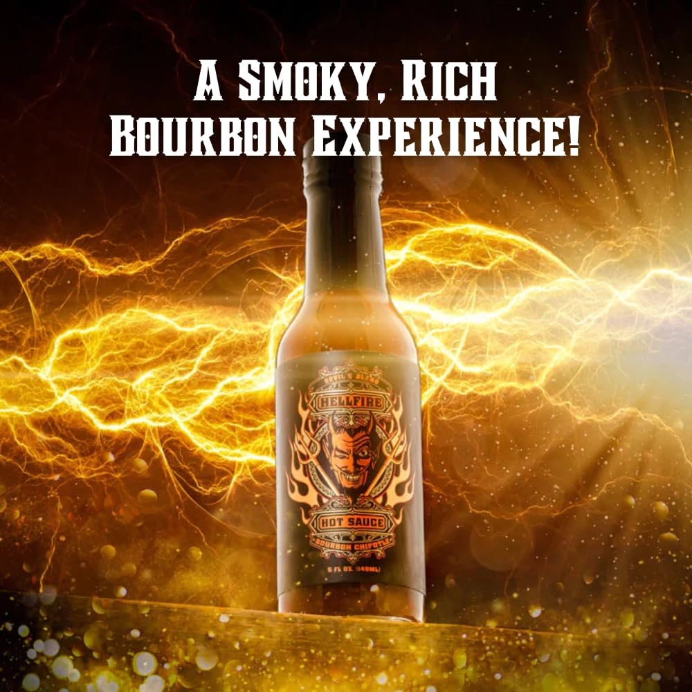 Hellfire Hot Sauce Devils Blend Gift Pack - Gourmet Hot Sauce Variety Pack With 4 Spicy Flavors (Four 5 oz. Bottles)