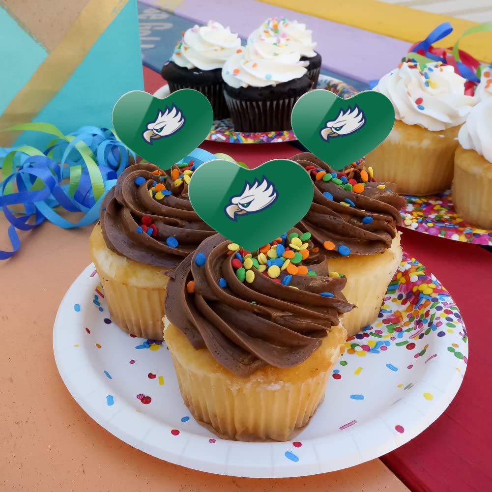 GRAPHICS & MORE Cupcake Picks Set of 6, Heart Decoration, Acrylic, Florida Gulf Coast University, One Size, Model CUPCAKE.HEART.CLCFGC.Z008422