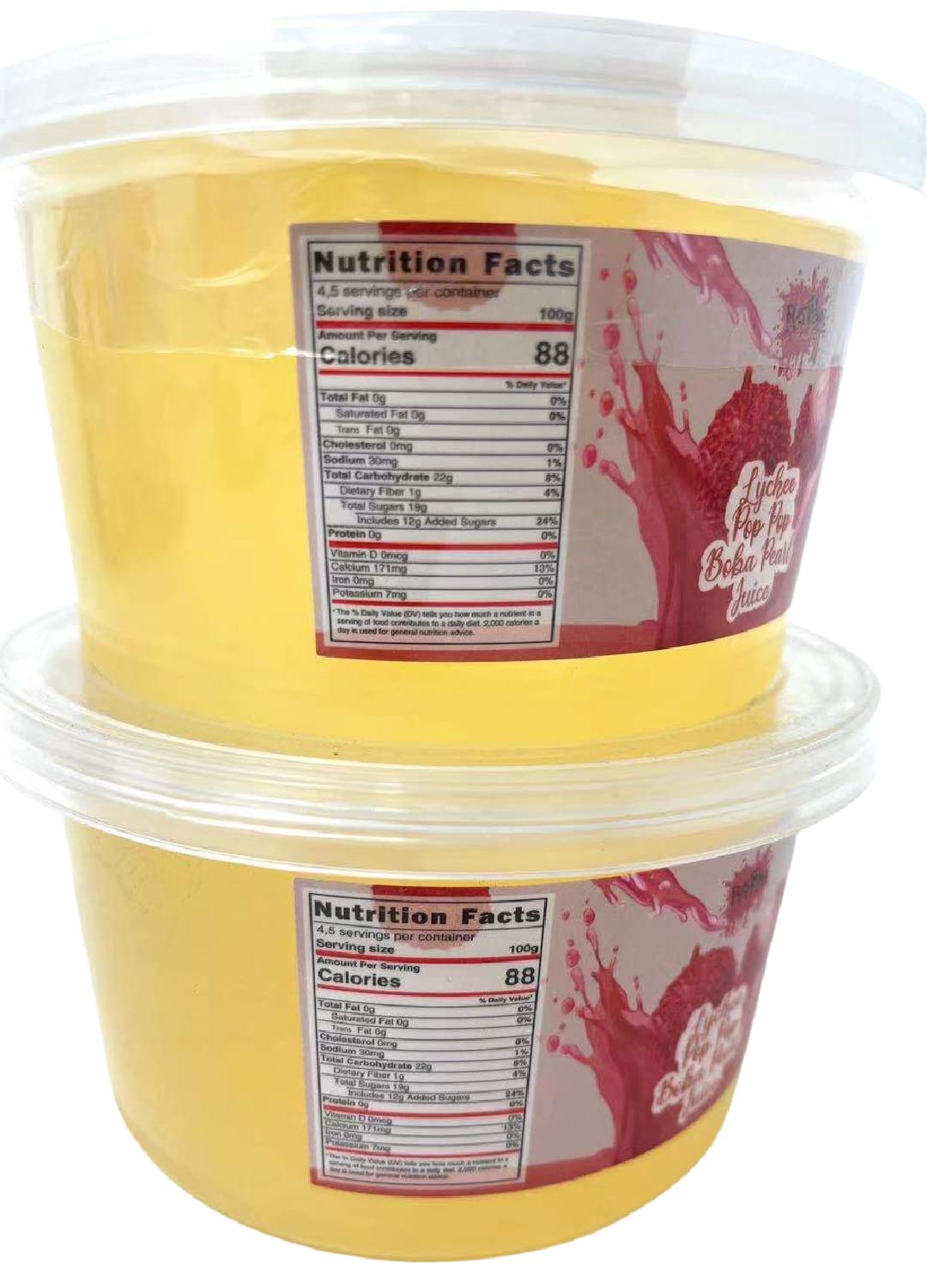 Fusion Select Bursting Bobaz Popping Bobaz Pearls Fruit Tea Snack Toppings (Lychee, 2 Pack)