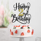 Happy 2Th Birthday Cake Topper, 2 Birthday Party Cake Decorations (Black And Gold Flashes, 2Nd)