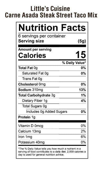 Little'S Cuisine Street Taco Seasoning Mix | Carne Asada (Case Of 8) | Non-Gmo, Sugar-Free, Kosher, Gluten-Free