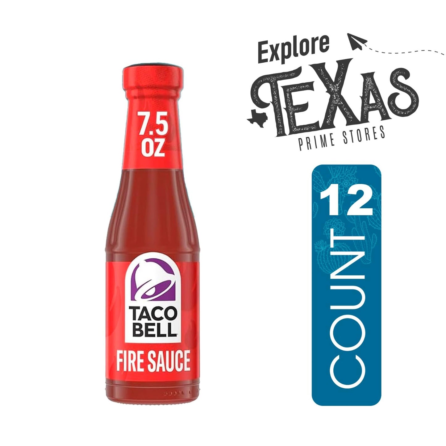 Taco Bell 12-Pack of Fire Sauce, 7.5 oz Glass Bottle + 1 Utility Freebie by Lavinia Essential
