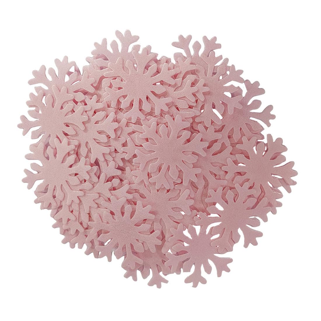 Homankit 50Pcs Pink Edible Cake Cupcake Toppers Snowflakes Christmas Winter Frozen Party Decoration