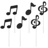 Ultnice Cake Topper Music Symbol Notes Decorations Party Supplies For Happy Birthday Cake 6 Pcs
