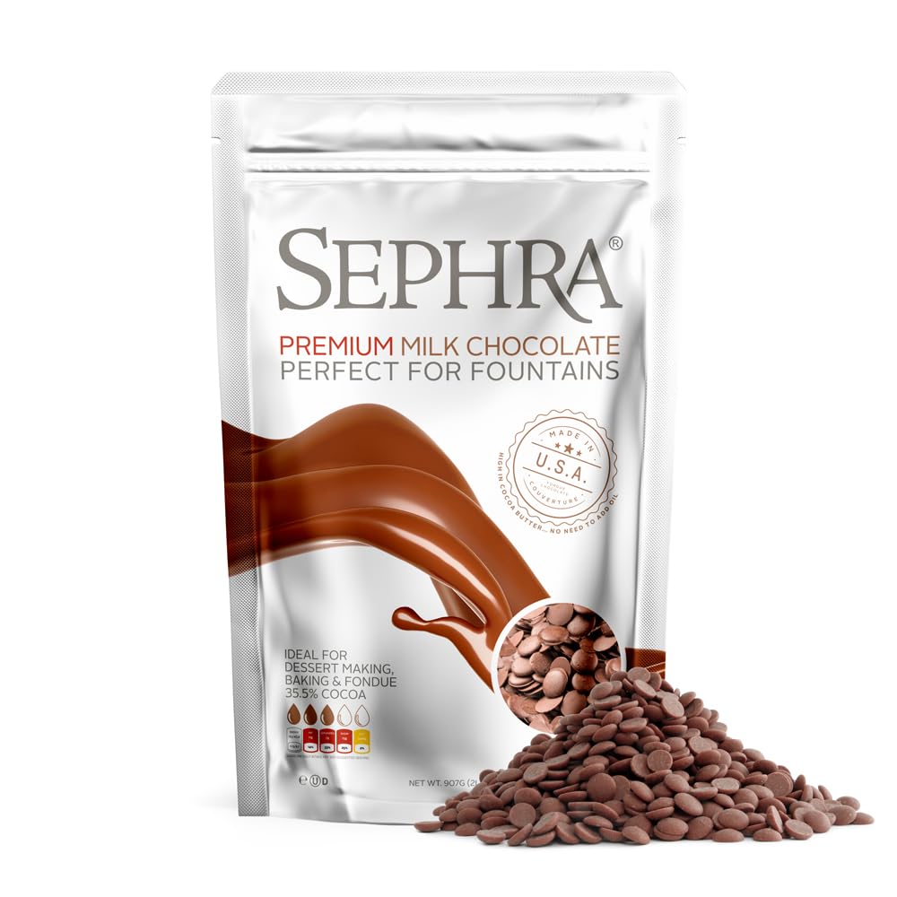 Sephra Fountain-ready enhanced Milk Chocolate 2lb Bag - Ideal for Melting