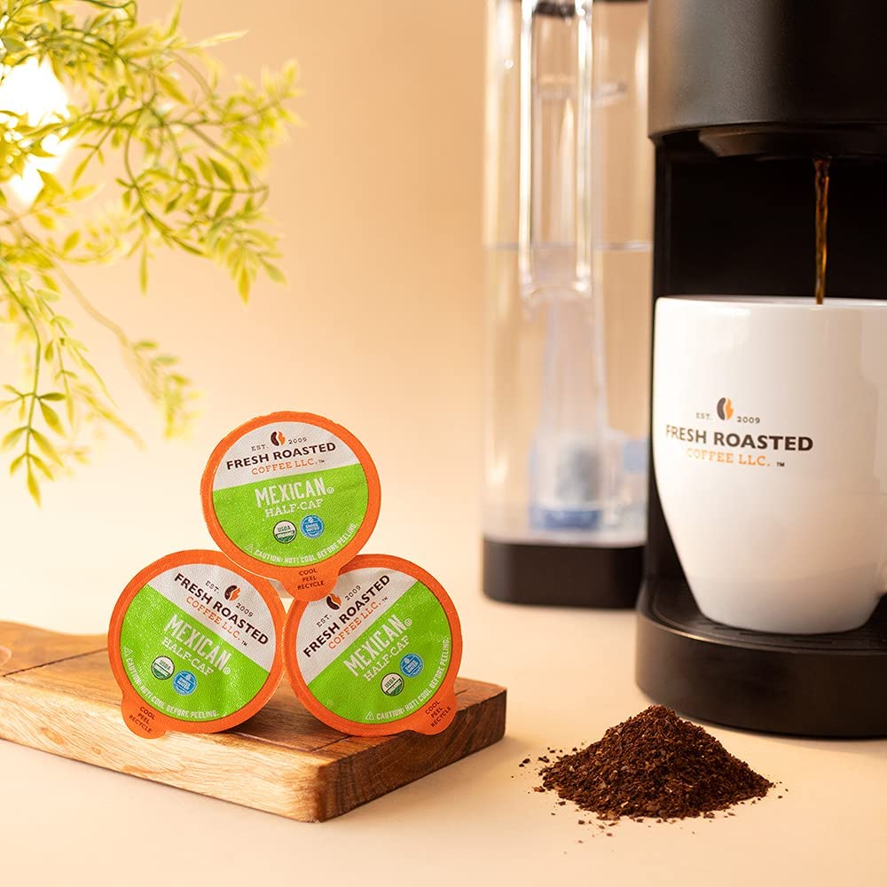 Fresh Roasted Coffee Organic Half-Caf K-Cup Compatible 72 Pods
