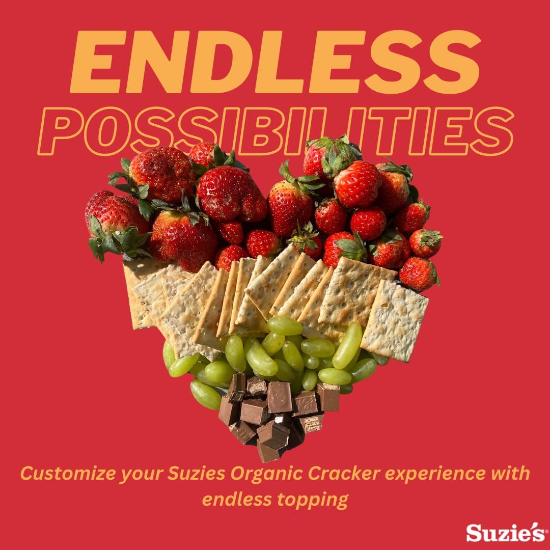 Suzie'S, Organic Saltines Crackers, Salted W/ Extra Virgin Olive Oil, Healthy Gourmet Baked Snack Goodies For Adults & Children