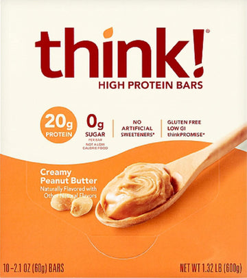 Think Thin 20 Pack (2 X Box of 10) (1 200g) - (Creamy Peanut Butter)