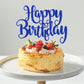 Fmiyuneea Happy Birthday Cake Topper- Glitter Happy Birthday Cake Decor, Handmade Anniversary/Birthday Party Supplies (Deep Blue