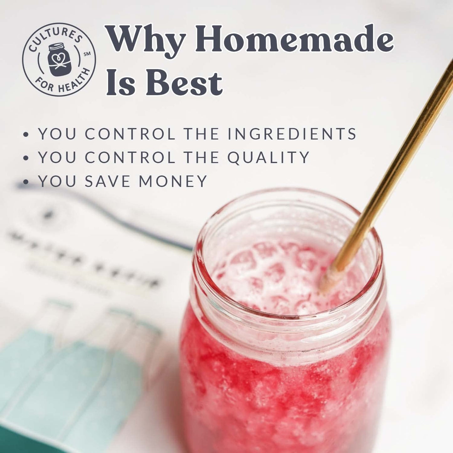 Cultures for Health Water Kefir Grains | DIY Fermented Probiotic Drink Powder for Stronger Gut Health | Heirloom Starter Makes L