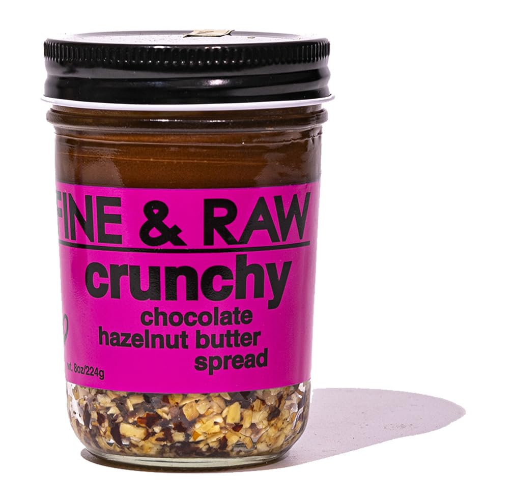 Fine & Raw Hazelnut Butter Spread – Crunchy Chocolate Flavor, Vegan, Organic, 8 Ounces