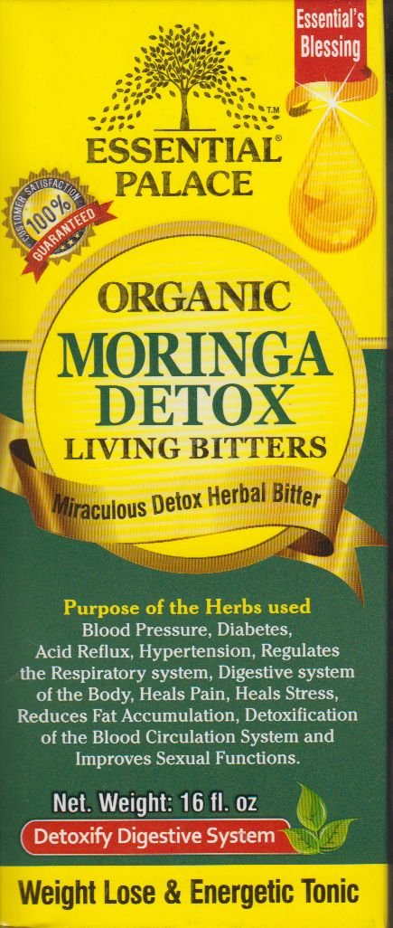 Essential Palace Organic Moringa Living Bitters - 16 Fl Oz (Pack of 1)
