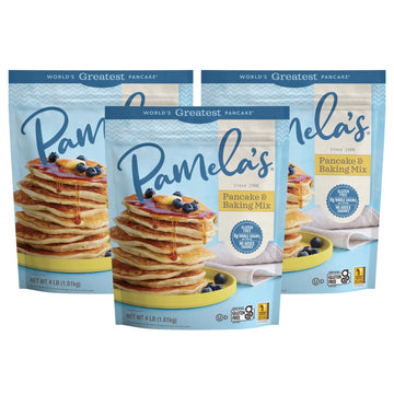 Pamelas Gluten Free Baking Mix, Waffles & Cookies, 64 oz (Pack of 3)