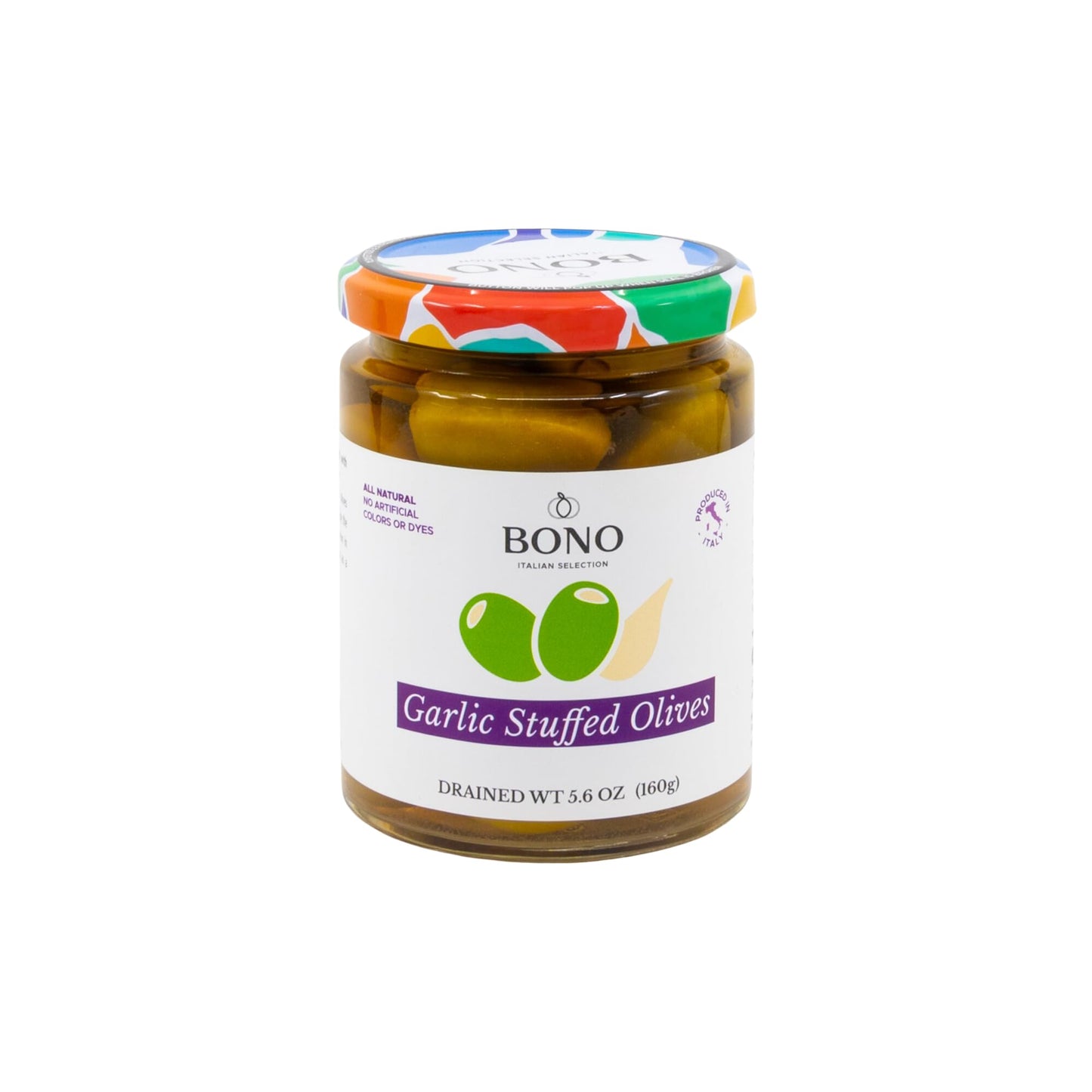Bono Italian Gourmet Olives | Product Of Italy | All Natural | No Artificial Colors Or Dyes | Non-Gmo Verified, (Pack Of 2) (5.6