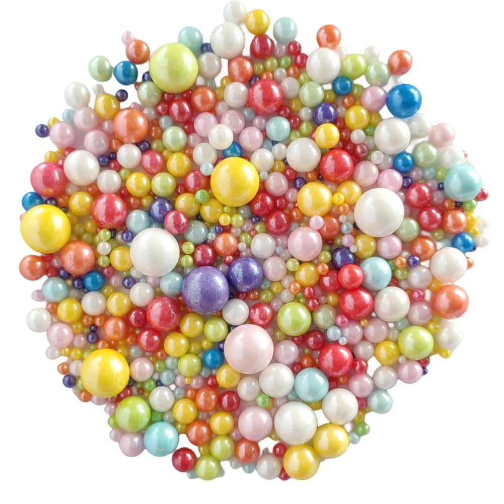 Edible Pearl Sugar Sprinkles Multicolor Candy Mixing Size Baking Edible Cake Decorations Cupcake Toppers Cookie Decorating Celeb