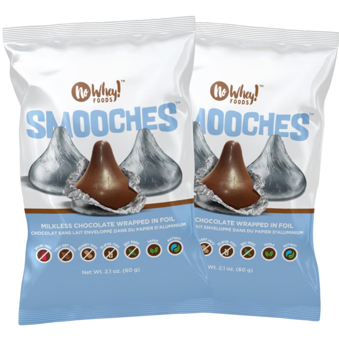 No Whey! Foods Smooches Vegan Chocolate Candy, Allergy Friendly, 2 Bags