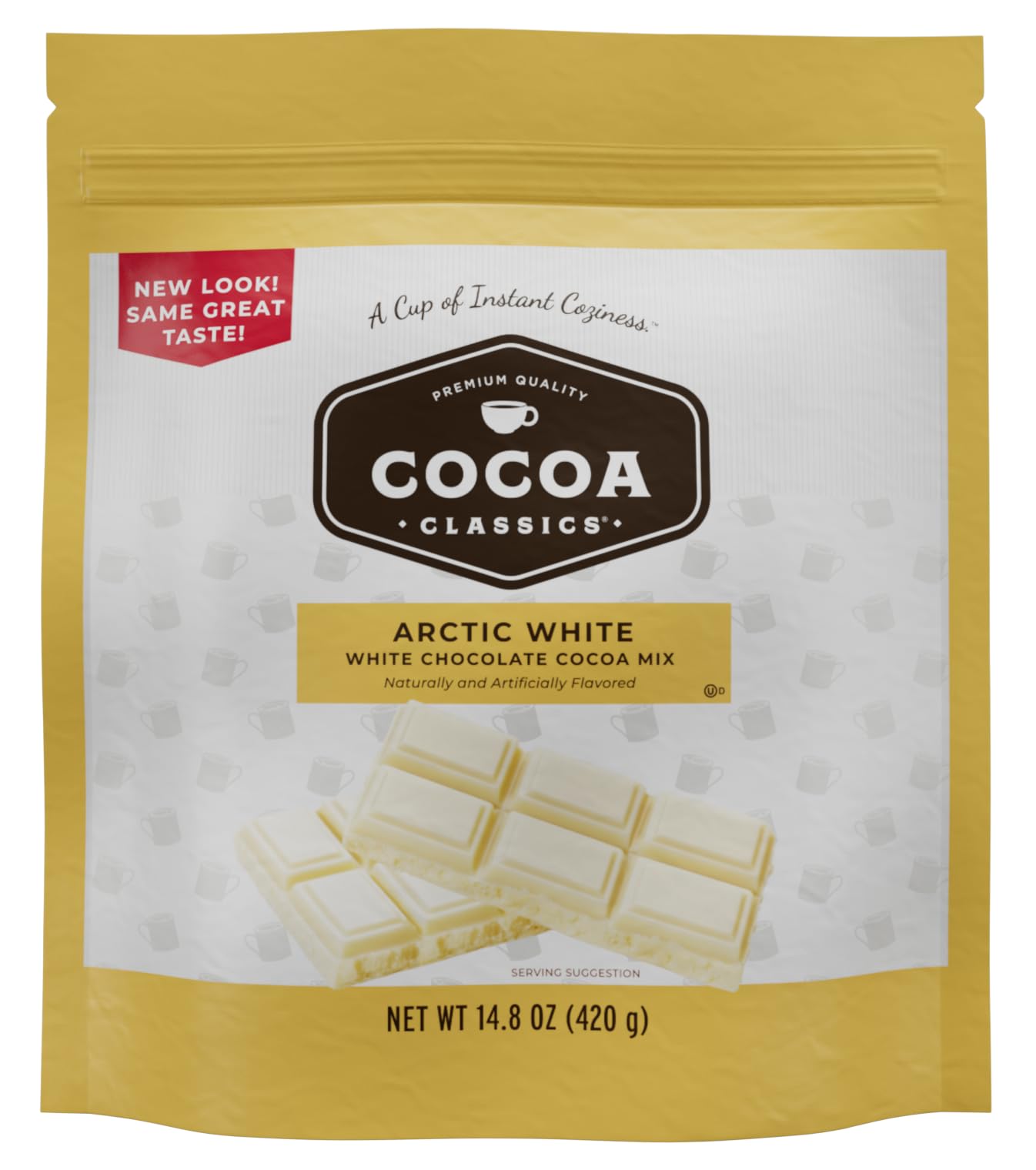 Cocoa Classics Arctic White Cocoa Mix, Hot Chocolate, Made with Nonfat Milk, Just Add Hot Water, Make Hot or Iced Cocoa, Gluten 